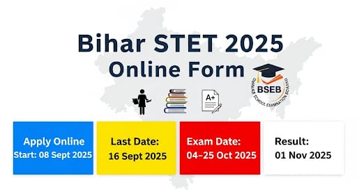 BSEB Bihar STET Online Form 2025 Notifiction and Apply Now