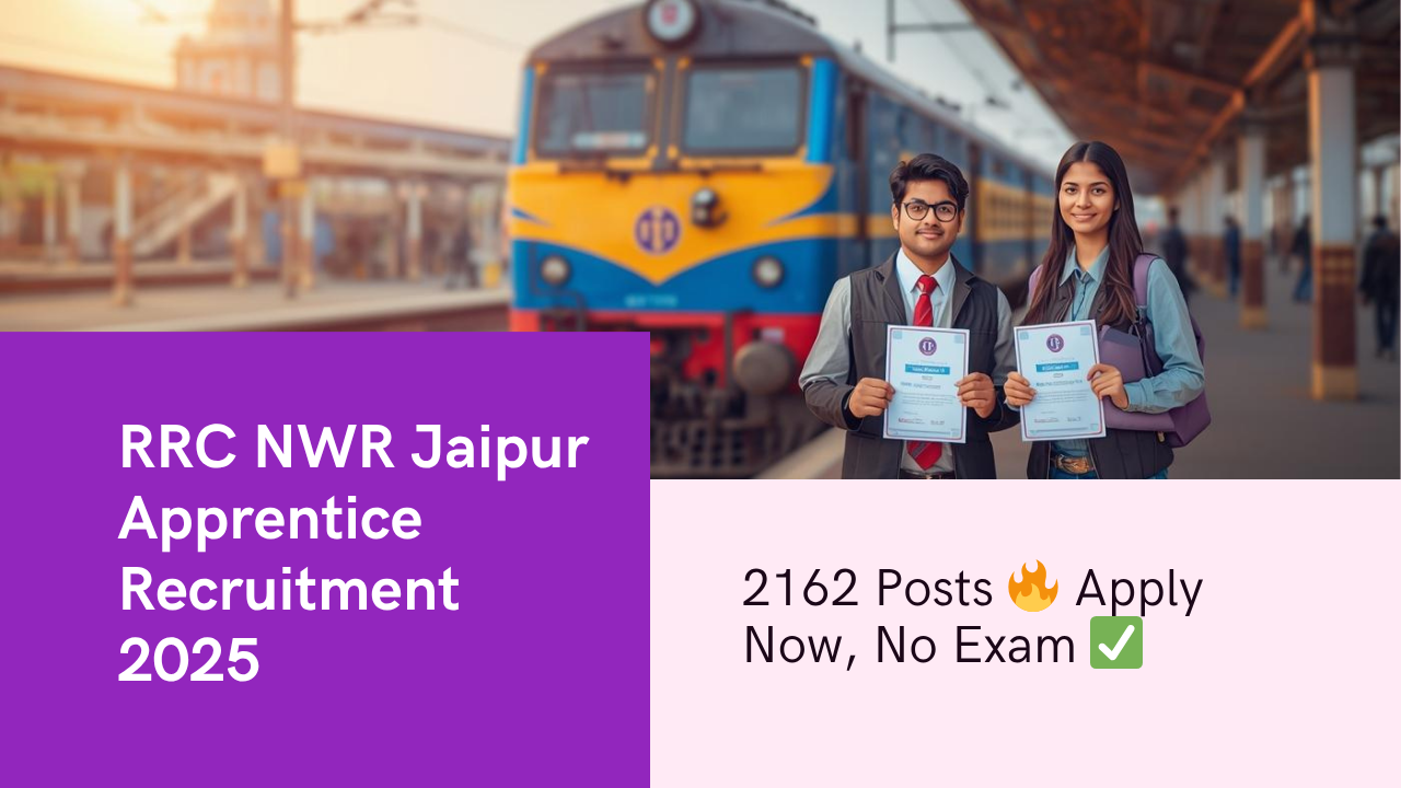 Railway RRC NWR Jaipur Apprentice Recruitment 2025 – Apply Online for 2162 Posts