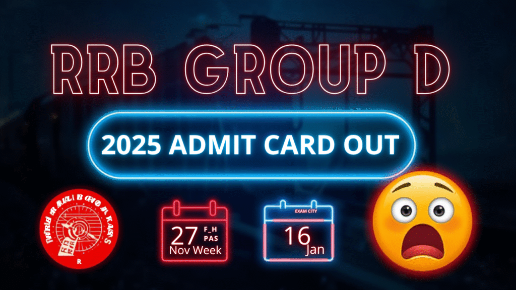 RRB Group D Exam City and Admit Card 2025 – Out | Download Now